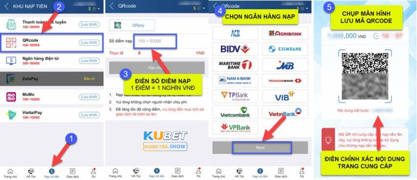 Hướng dẫn nạp tiền tại Kubet nhanh chóng